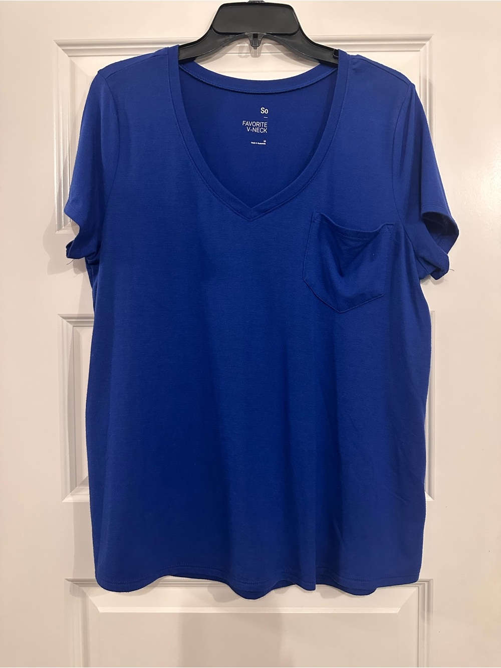 SO Cobalt Blue V-Neck Pocket Tee